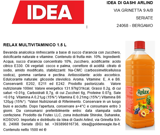 Relax Multivitamina 1.5L x 6
