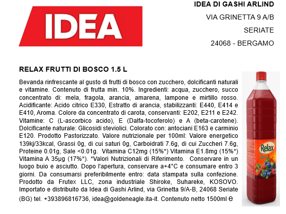 Relax Frutti di Bosco 1.5L x 6