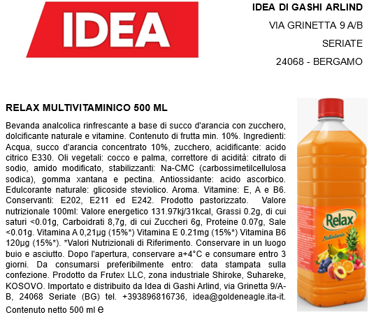 Relax Multivitamina 500ml x 12
