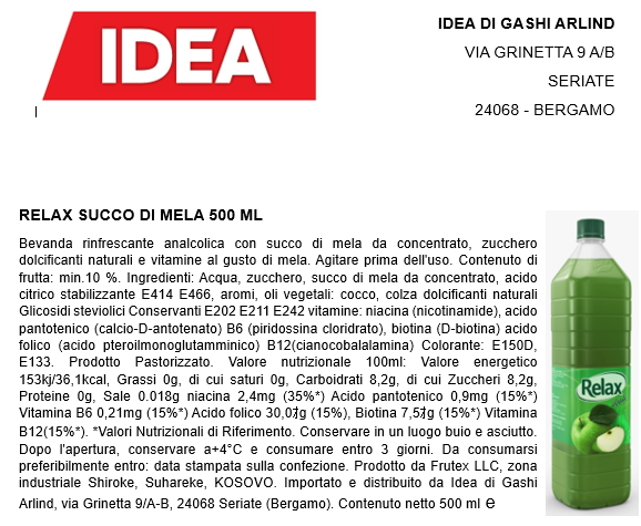 Relax Mela Verde 500ml x 12