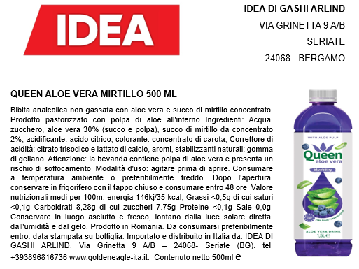 Queen Aloe Vera Mirtillo 500ml x 12