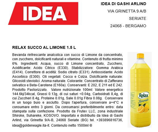 Relax Lemonade 1.5L X 6