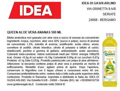 Queen Aloe Vera Ananas 500ml x 12