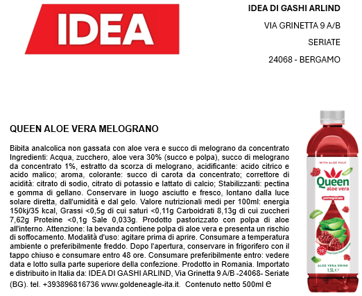 Queen Aloe Vera Melograno 500ml x 12