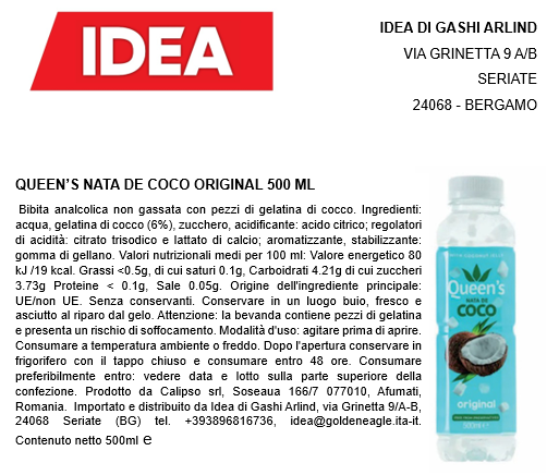 Queen's Nata De Coco Original 500ml x 12