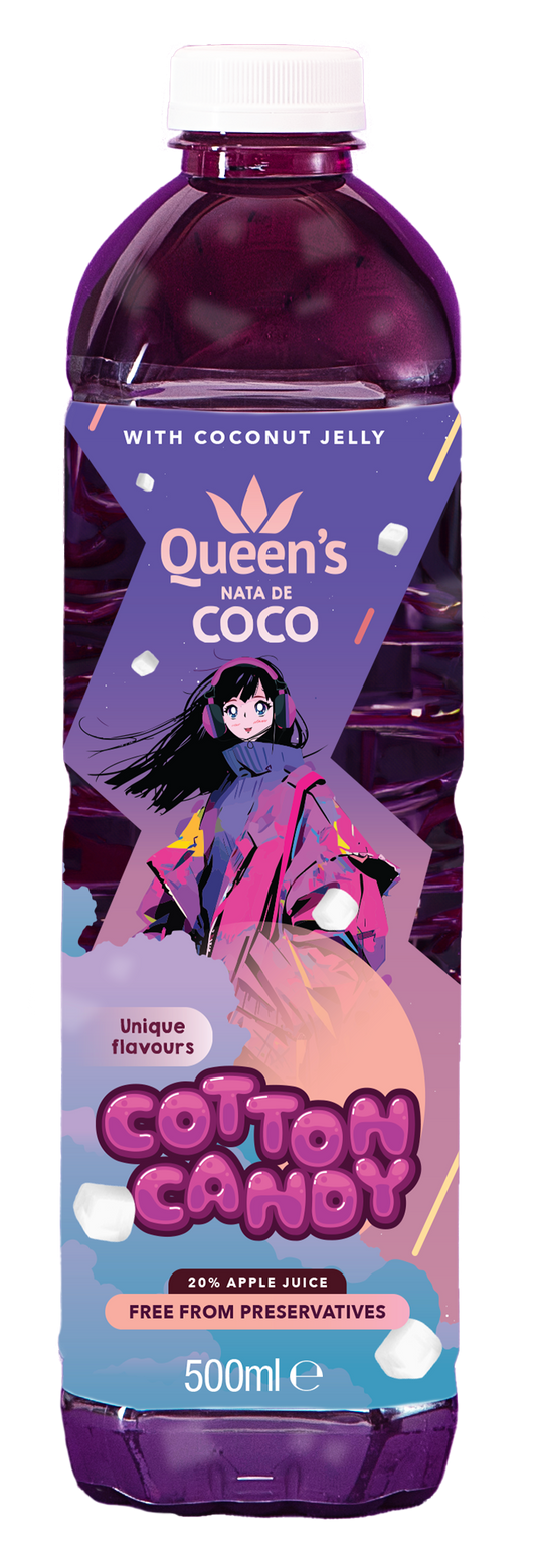 Queen's Nata De Coco Cotton Candy 500ml x 12