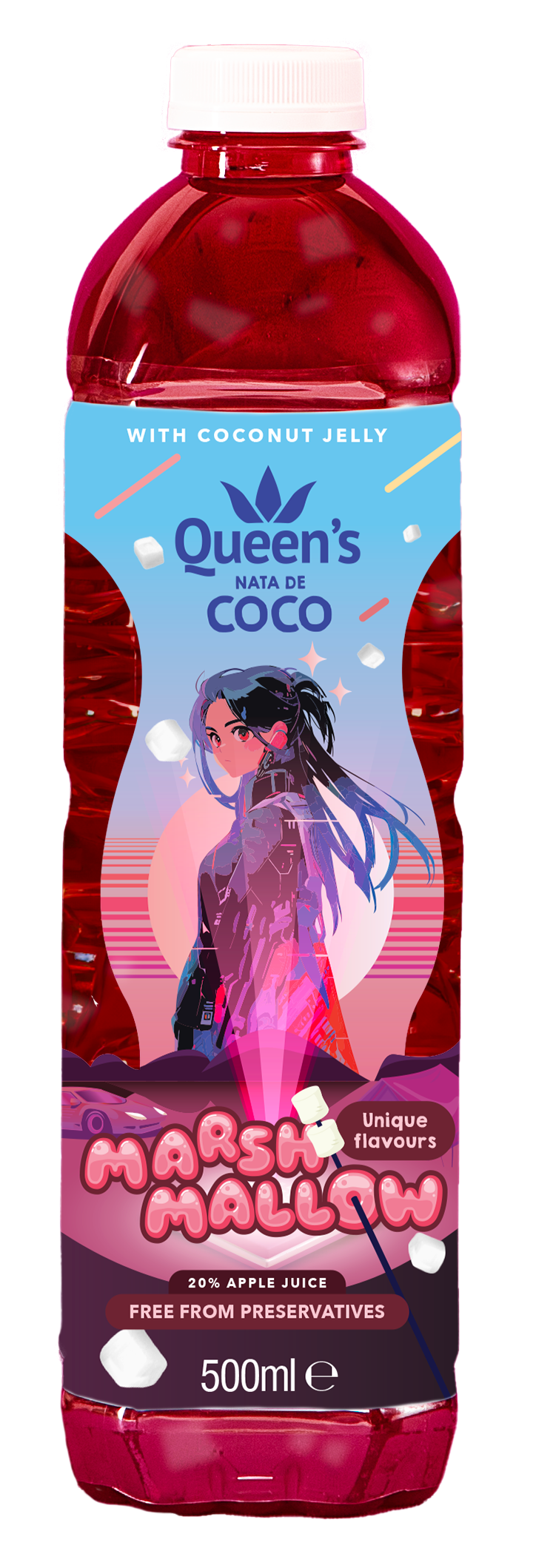 Queen's Nata De Coco Marshmallow 500ml x 12